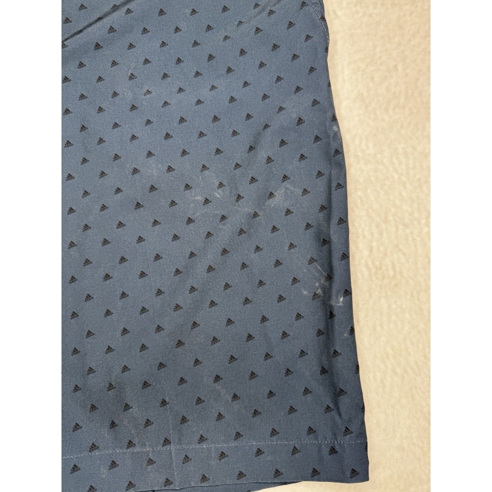 Adidas Golf Shorts Mens 38 Navy Blue All Over Logo Print Performance Stretch - Picture 5 of 5